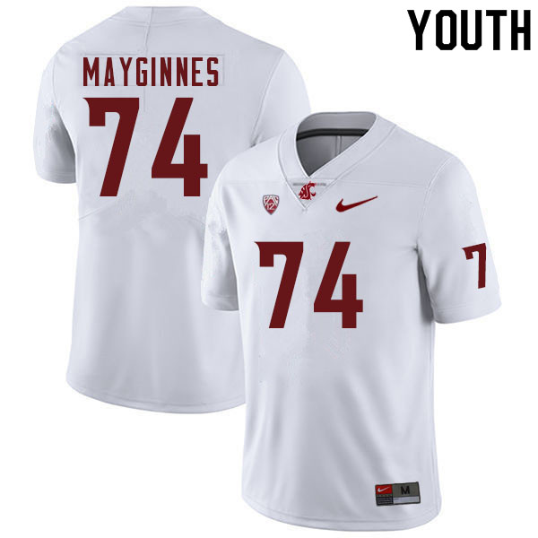 Youth #74 Dylan Mayginnes Washington Cougars College Football Jerseys Sale-White - Click Image to Close